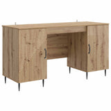 Desk with Shelf Artisan Oak 142.5 x 50 x 75 cm Engineered Wood 3414611