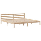 ZNTS Bed Frame without Mattress 180x200 cm Super King Solid Wood Pine 3301546