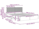 Bed Frame with Storage and Headboard White 140 x 190 cm 3413947