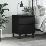 ZNTS Bedside Cabinet Black 40x35x50 cm Engineered Wood 830686