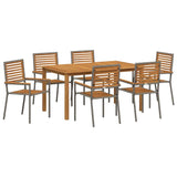 Garden Dining Set 7 pcs Grey Solid Acacia Wood 3365521