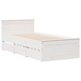 Bookcase Bed without Mattress White 90x190 cm Single Solid Wood Pine 3308943