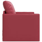 Floor Sofa Bed Wine red 74 x 77 x 81 cm Faux leather 4106633