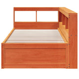 Bookcase Bed without Mattress Wax Brown 90x200cm Solid Wood Pine 3324471