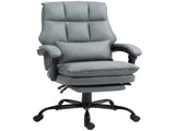Faux Leather Reclining Office Chair, with Footrest - Grey T3398P344450