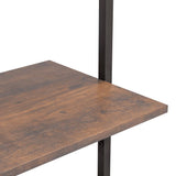 4-Tier Leaning Shelf Dark Brown and Black 64x35x152.5 cm 336383