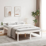 Bed Frame White Solid pine wood, Plywood Double Bed Frame 810615