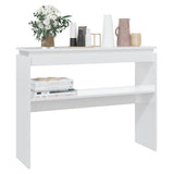 Console Table High Gloss White 102x30x80 cm Engineered Wood 808329