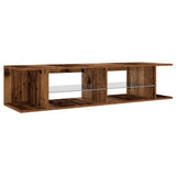 TV Cabinet with LED Lights Old Wood 135x39x30 cm Engineered Wood 856323