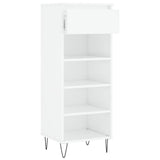 Shoe Cabinet High Gloss White 40x36x105 cm Engineered Wood 831462