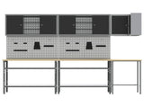 Work Cabinet Set with Shelf with Storage 10 pcs Black and Grey 3321516