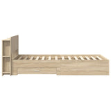 Bed Frame with Storage Sonoma Oak 100 x 200 cm Engineered Wood 3433723