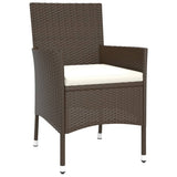5 Piece Garden Bistro Set with Cushions Brown Poly Rattan 3187439
