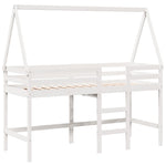 ZNTS Loft Bed with Ladder and Roof without Mattress White 80x200 cm 3282107