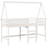 ZNTS Loft Bed with Ladder and Roof without Mattress White 80x200 cm 3282107