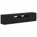 5 Piece LED TV Cabinet Black Engineered Wood 3417000