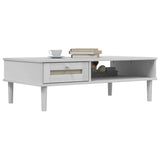 Coffee Table SENJA Rattan Look White 100x55x33 cm Solid Wood 358047