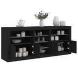 Sideboard with LED Lights Black 162x37x67 cm 3209031
