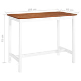 ZNTS Bar Table Solid Wood 108x60x91 cm 245548