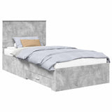 Bed Frame Concrete Grey 100 x 200 cm Engineered Wood 3411344