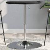 ZNTS Bar Table Black 60x60x90 cm Engineered Wood and Chromed Steel 4007193