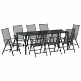 Garden Dining Set 9 pcs Anthracite Powder-Coated Steel 3379295