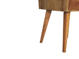 Solid Wood Mini Oak-ish Bedside, 2 Drawers, Brown B2743P402998
