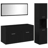 Bathroom Furniture Set 3 pcs Black Oak Engineered Wood 3334326