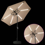 Garden Parasol with LED Lights and Base 230 x 230 cm Polyester 42036250