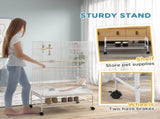 Bird Cage w/ Stand, Toys, Accessories, for Canaries, Finches, White T3398P349819