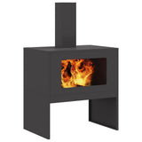 Fire Pit Black 60 x 40 x 96 cm Steel 858934