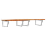 Basin Shelf Wall Mounted Steel and Solid Wood Acacia 3302842