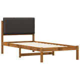 Bed Frame with Upholstered Headboard Natural and Dark Grey 903935