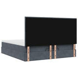 Ottoman Bed with Mattresses Dark Grey 160x200cm Velvet 3313410