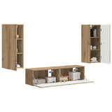 TV Cabinet Set Wall-mounted 2 pcs Artisan Oak Engineered Wood 3408978