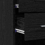 Bookcase with Drawer Black Oak 30 x 42.4 x 185.2 cm 868741