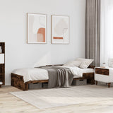 Bed Frame without Mattress Smoked Oak 90x200 cm Engineered Wood 849583