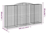 Arched Gabion Baskets 4 pcs 300x50x200/220 cm Galvanised Iron 3146793