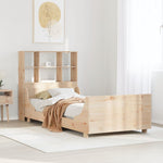 ZNTS Bookcase Bed without Mattress 100x200 cm Solid Wood 3323812