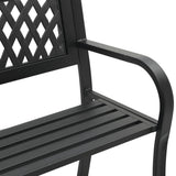 Garden Bench Black 120 cm Steel 366541