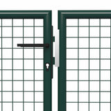 Fence Gate with Lock Green 175 cm Steel 144320