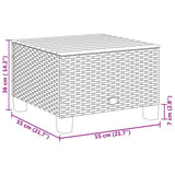 Garden Table Beige 55x55x36 cm Poly Rattan Acacia Wood 365910