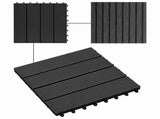 Decking Tile 22 pcs Black 30 x 30 cm WPC 3444831