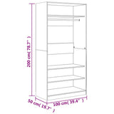 Wardrobe Brown Oak 100x50x200 cm Engineered Wood 826616