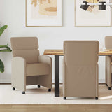 Dining Chairs with Wheels 2 pcs Cappuccino 58 x 65 x 98 cm 42017889