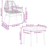 5 Piece Garden Dining Set Brown Poly Rattan Glass 3334444