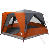 Cabin Tent 7-Person Grey and Orange 400 x 350 x 212 cm 42004028