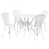 Garden Dining Set 5 pcs White Aluminium 3334710