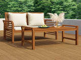 Garden Lounge Set Cream White Solid Acacia wood 2-seater 312141