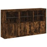 Sideboard with LED Lights Smoked Oak 181.5x37x100 cm 3209153